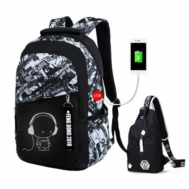 Mochila Escolar Masculina + Shoulder Bag de Brinde