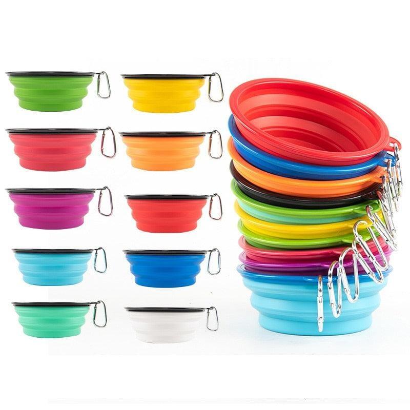 Tigela de Silicone Dobrável para Cachorro - Dog Bowl - Passeios, Viagens, Parques